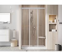 Ravak Supernova porte de douche 100 cm coulissant satin mat/verre transparent 00VA0UR2Z1