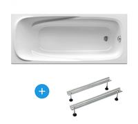 Ravak - Vanda II Baignoire droite avec pieds 160 x 70 cm en acrylique, Blanc (CP11000000-SET)