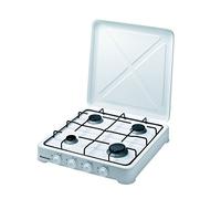 Ravanson K-04T Gaz avec 4 brûleurs à gaz 6,46 kW 49,5 x 54,0 cm Couvercle métallique et boîtier en métal Blanc