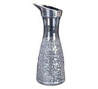 ravate de cravate de diamant 1000ml carafe en plastique - bouteille de goutte transparente multicolore - Conteneur de jus transparent avec capuchon à rabat - Crouseau étroit pour une adhérence Gri