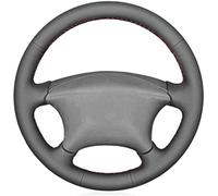 RAVCDES Couvre Volant en Cuir Noir, pour Citroën Xsara Picasso 2001-2010 pour Berlingo 2003-2008 C5 2001-2006 Housse de Protection de Volant de Voiture Cousue à la Main