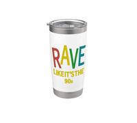Rave comme si c'était les années 90 | Vintage House Music Gobelet isotherme en acier inoxydable double paroi