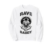 Rave Daddy EDM Music Festival Trippy Astronaute Croissant de Lune Sweatshirt