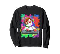Rave Licorne DJ Musique EDM Techno Ambiance Festive Sweatshirt