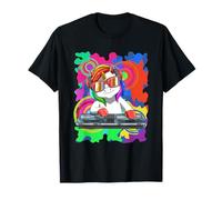 Rave Licorne DJ Musique EDM Techno Ambiance Festive T-Shirt
