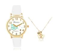 Ravel - Ensemble Montre Dorée et Collier Papillon pour Filles « Petits Joyaux » - Quartz Analogique - R2231.4 - Blanc