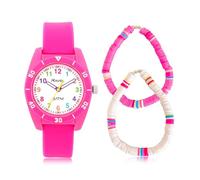 Ravel - Ensemble Montre « Surfer » (Etanche 5 ATM) et Bracelet Extensible pour Enfant - Quartz Analogique - R2245 - Rose/Blanc