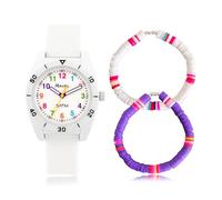 Ravel - Ensemble Montre « Surfer » (Etanche 5 ATM) et Bracelet Extensible pour Enfant - Quartz Analogique - R2244 - Blanc/Violet