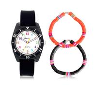 Ravel Ensemble montre surfeur enfant 5ATM + bracelet stretch - Quartz Analogique - R224-5ATM, Noir , Sangle