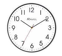 Ravel - Horloge Murale Moderne de 40 cm pour Le Bureau et la Cuisine - Quartz analogique - RWC.40.4 - Blanc