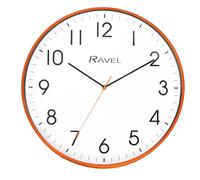 Ravel - Horloge Murale Moderne de 40 cm pour Le Bureau et la Cuisine - Quartz analogique - RWC.40.8 - Orange