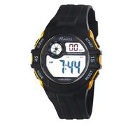 Ravel - Montre à quartz numérique ronde 3ATM avec lumière pour homme - RDG.14B, noir/jaune
