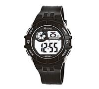Ravel - Montre à Quartz Numérique Ronde 3ATM pour Homme avec Lumière - RDG.14.14 - Noir/Couleur Argent