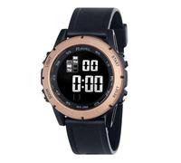 Ravel - Montre à Quartz Numérique Ronde 3ATM pour Homme avec Lumière - RDG.14.23 - Noir/Bronze