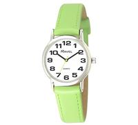Ravel - Montre Bracelet Femme (Grande) Facile à Lire avec de Gros Chiffres - Vert Citron/Ton argenté/Blanc