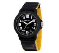 Ravel - Montre Business Moderne pour Homme avec Bracelet à Fermeture Facile - Noir/Reflets Jaunes