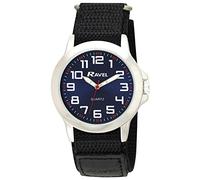 Ravel - Montre Business Moderne pour Homme avec Bracelet à Fermeture Facile - Ton Argent/Cadran Bleu/Bracelet Noir