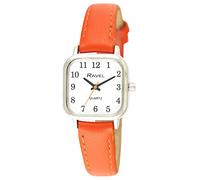 Ravel - Montre Carrée Brighter Days pour Femmes, Ton Argenté - Quartz analogique - R0141.08.2 - Orange Clair