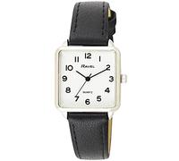 Ravel Montre carrée Classique pour Femme avec Chiffres clairs - Noir/Ton argenté…