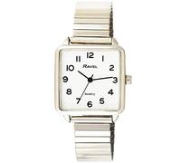 Ravel Montre Classique carrée pour Femme avec Chiffres clairs - en Acier Inoxydable