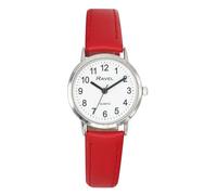 Ravel - Montre Mixte Classique Everyday - Quartz Analogique - R0129, Cadran rouge/argenté/blanc avec chiffres, Women's - 27mm case, Sangle