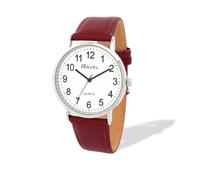Ravel - Montre Mixte Classique Everyday - Quartz Analogique - R0129, Prune/argenté/cadran blanc avec chiffres, Unisex - 36mm case