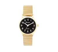 Ravel - Montre Mixte Classique Everyday sur Bracelet Expander Acier Inoxydable - Quartz Analogique - R0229, Ton doré/cadran noir, 27mm watch case