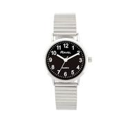 Ravel - Montre Mixte Classique Everyday sur Bracelet Expander Acier Inoxydable - Quartz Analogique - R0229, Ton argenté/cadran noir, 27mm watch case