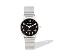 Ravel - Montre Mixte Classique Everyday sur Bracelet Expander Acier Inoxydable - Quartz Analogique - R0229, Ton argenté/cadran noir, 36mm watch case