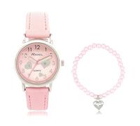 Ravel - Montre pour Fille « Petits Joyaux » et Bracelet à Perles Extensible avec Breloque en Forme de Cœur - Quartz Analogique - R2241 - Rosa