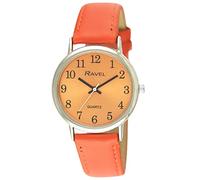 Ravel - Montre Ronde Brighter Days pour Femmes, Ton Argenté - Quartz Analogique - R0140.08.1 - Orange Clair