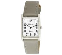 Ravel - Montre Traditionnelle Unisexe rectangulaire avec Cadran à Chiffres clairs - Gris