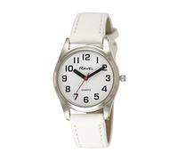 Ravel - Montre Unisexe à Bracelet d'aide à la Vue avec de Gros Chiffres - Cadran Blanc/Ton Argenté/Blanc