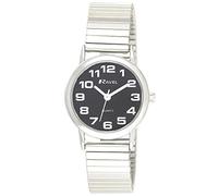 Ravel - Montre Unisexe à Bracelet Extensible en Acier Inoxydable avec Grands Chiffres - Quartz Analogique - R0208