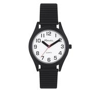 Ravel - Montre Unisexe à Bracelet Extensible en Acier Inoxydable avec Super Grands Chiffres et Aiguilles - Quartz analogique - R0225.13.1 - Noir/Cadran Blanc