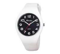 Ravel - Montre Unisexe Confortable avec Bracelet Silicone Contrasté - Quartz Analogique - R1804.43 - Blanc/Noir Numéroté