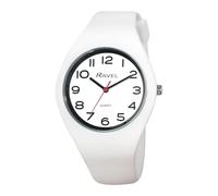Ravel - Montre Unisexe Confortable avec Bracelet Silicone Contrasté - Quartz Analogique - R1804.44 - Blanc Numéroté