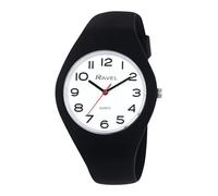 Ravel - Montre unisexe fine et confortable avec bracelet en silicone contrasté - Quartz analogique - R1804, noir/blanc, Sangle