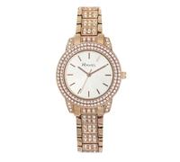 Ravel Plus - Montre-Bijou pour Femmes (32 mm) avec Boîtier Rond et Pierres Serties - Quartz Analogique Japonais - RPJ003M - Couleur Or Rose