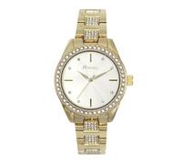 Ravel Plus - Montre-Bijou pour Femmes (34 mm) avec Boîtier Rond et Pierres Serties - Quartz Analogique Japonais - RPJ005M - Couleur Or