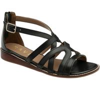 Ravel Ravel Black Leather Open Toe Cross Strap Sandals