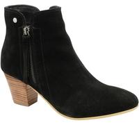 Ravel Ravel Black Suede Leather Block Heel Ankle Boots