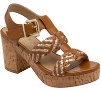 Ravel Ravel Brown Block-Heel Peep-Toe Sandals