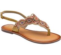 Ravel Ravel Gold Back Strap Toe Post Leather Sandals