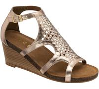 Ravel Ravel Gold Leather Wedge Sandals