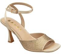 Ravel Ravel Gold Peep-Toe Block-Heel Mule Sandals