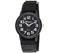 Ravel Ravel Men's Nylon Easy Read Work Watch R1601.64 1/3 - Mouvement Analogique - Affichage Analogique - Noir et Cadran Noir - Mixte