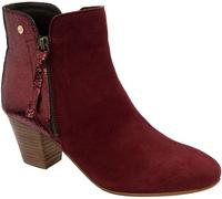 Ravel Ravel Red Suede Heeled Ankle Boots