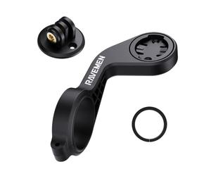 RAVEMEN AOM01 Support Compatible avec Garmin/COOSPO/CYCPLUS/iGPSPORT Compteurs Vélo, Compatible avec GoPro/FR160/Éclairage Avant,Convient aux guidons de 31,8 mm