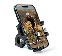 RAVEMEN Support de Téléphone pour Vélo, Moto Téléphone Support Portable, Aluminium 6066 de 4 à 7 Pouces, 4+1 Coussinets Anti-Vibrations Pince pour vélo et Trottinette Compatible guidons de 20 à 35 mm